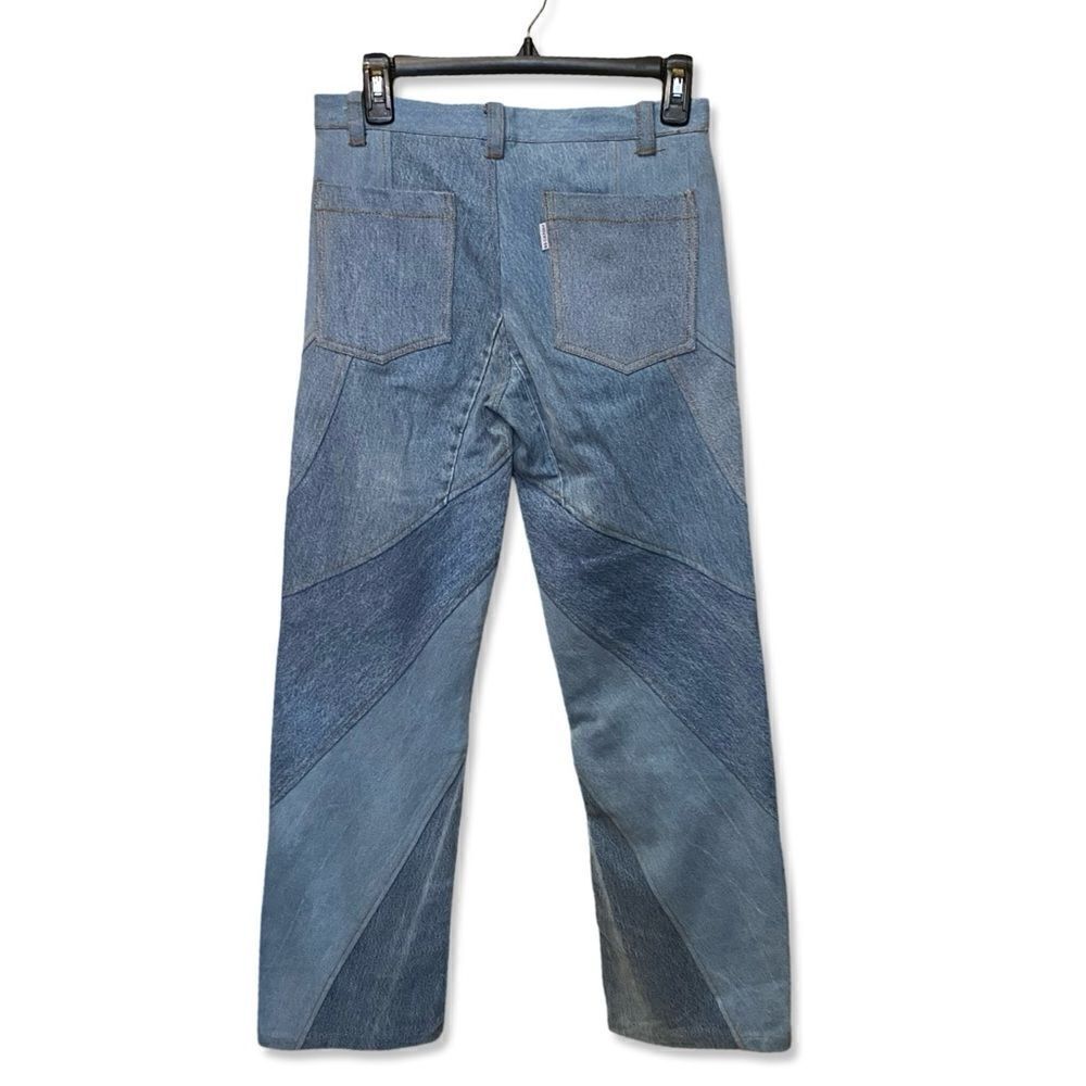 EB Denim patchwork jeans Vien Straight Leg Medium Wash pieced Revolve XS - Picture 7 of 12